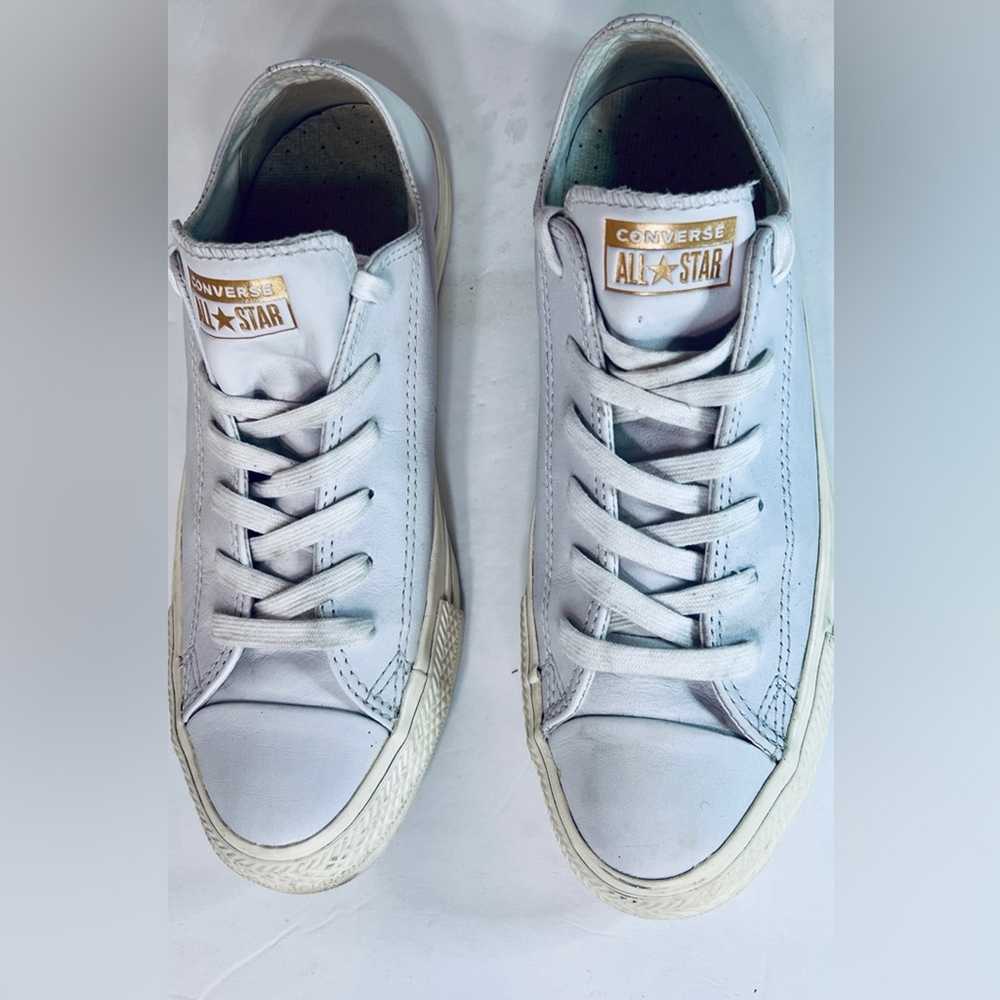 Converse All Stars, White on White leather, low t… - image 4