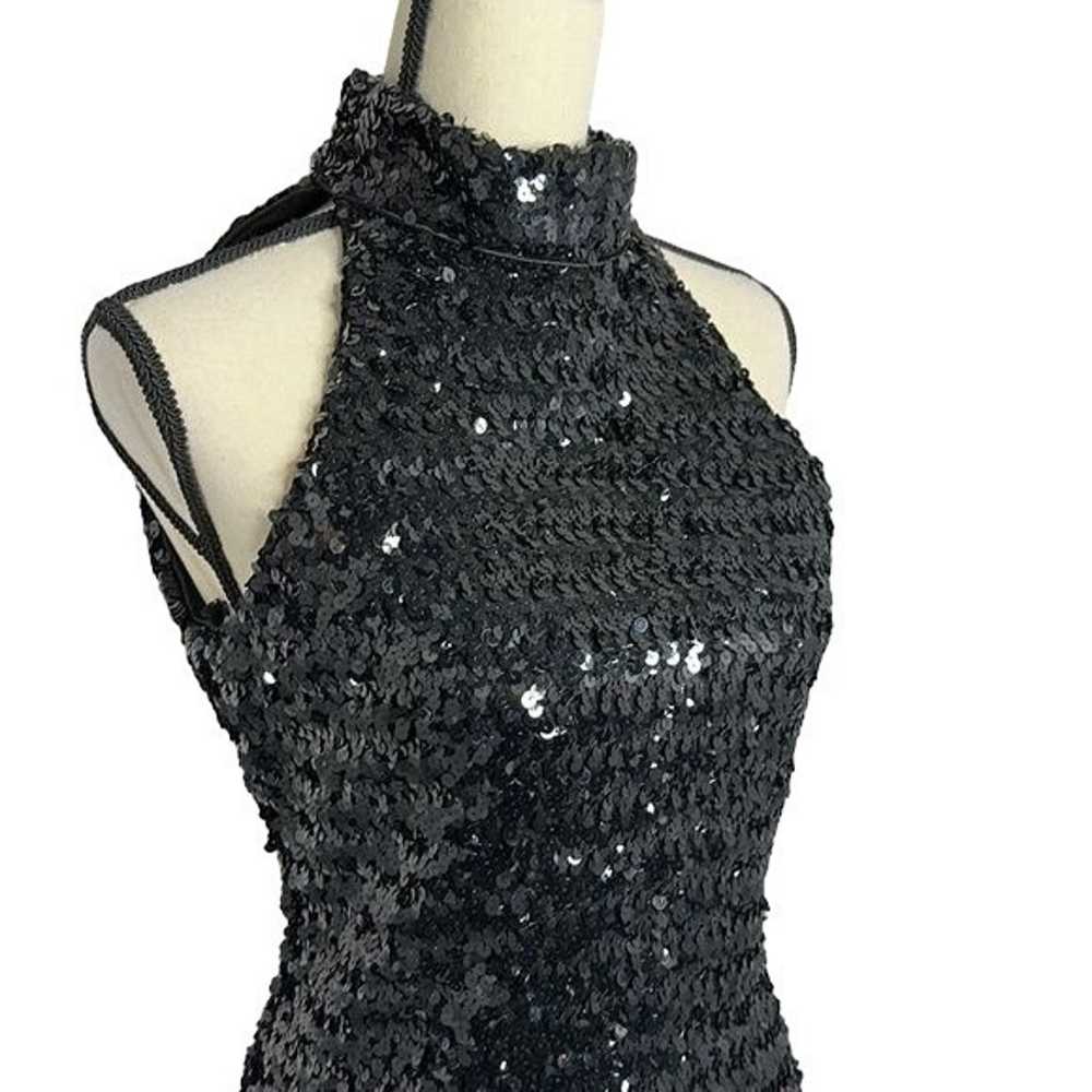 Roberta Black Sequin Mini Sleeveless Dress VINTAG… - image 2