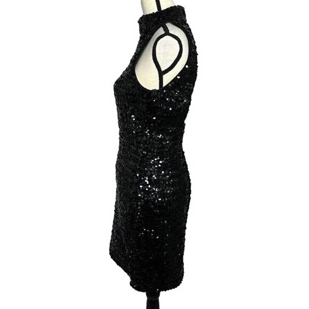 Roberta Black Sequin Mini Sleeveless Dress VINTAG… - image 4