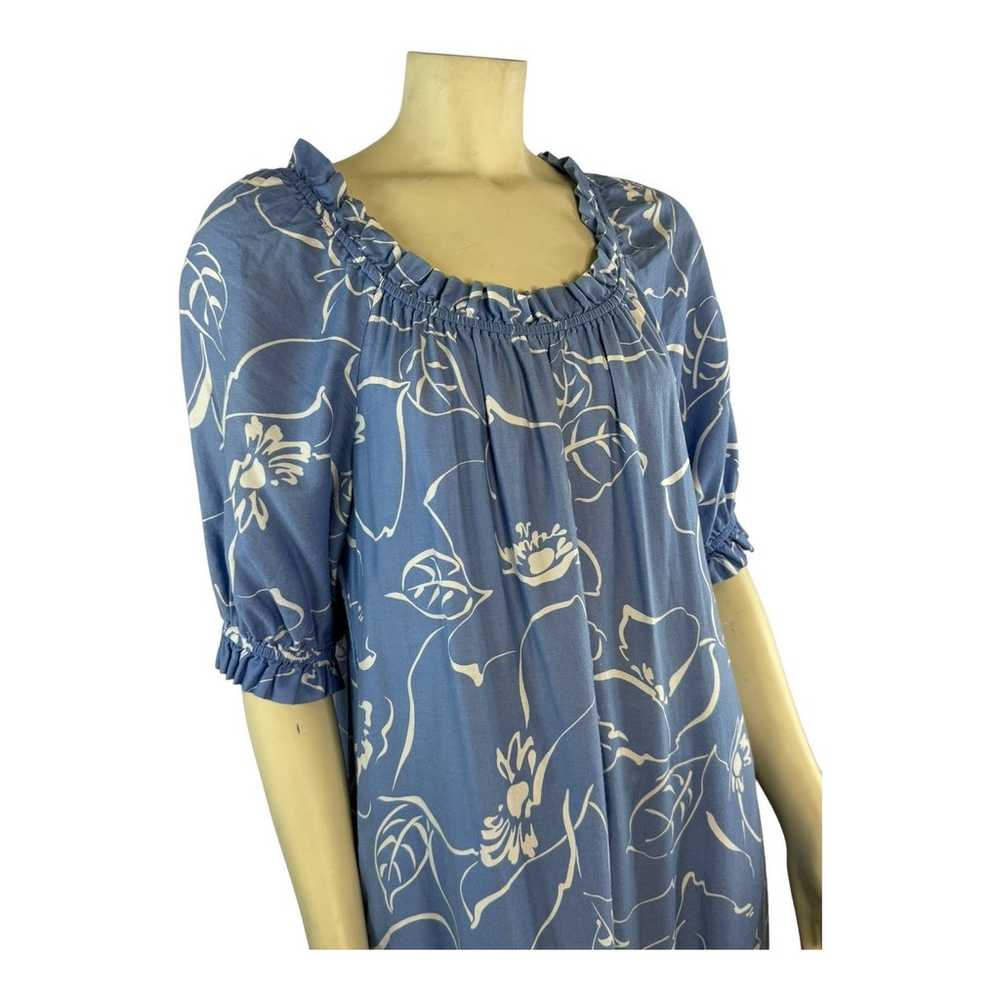 Vintage Hilo Hattie dress made in Hawaii blue & w… - image 4