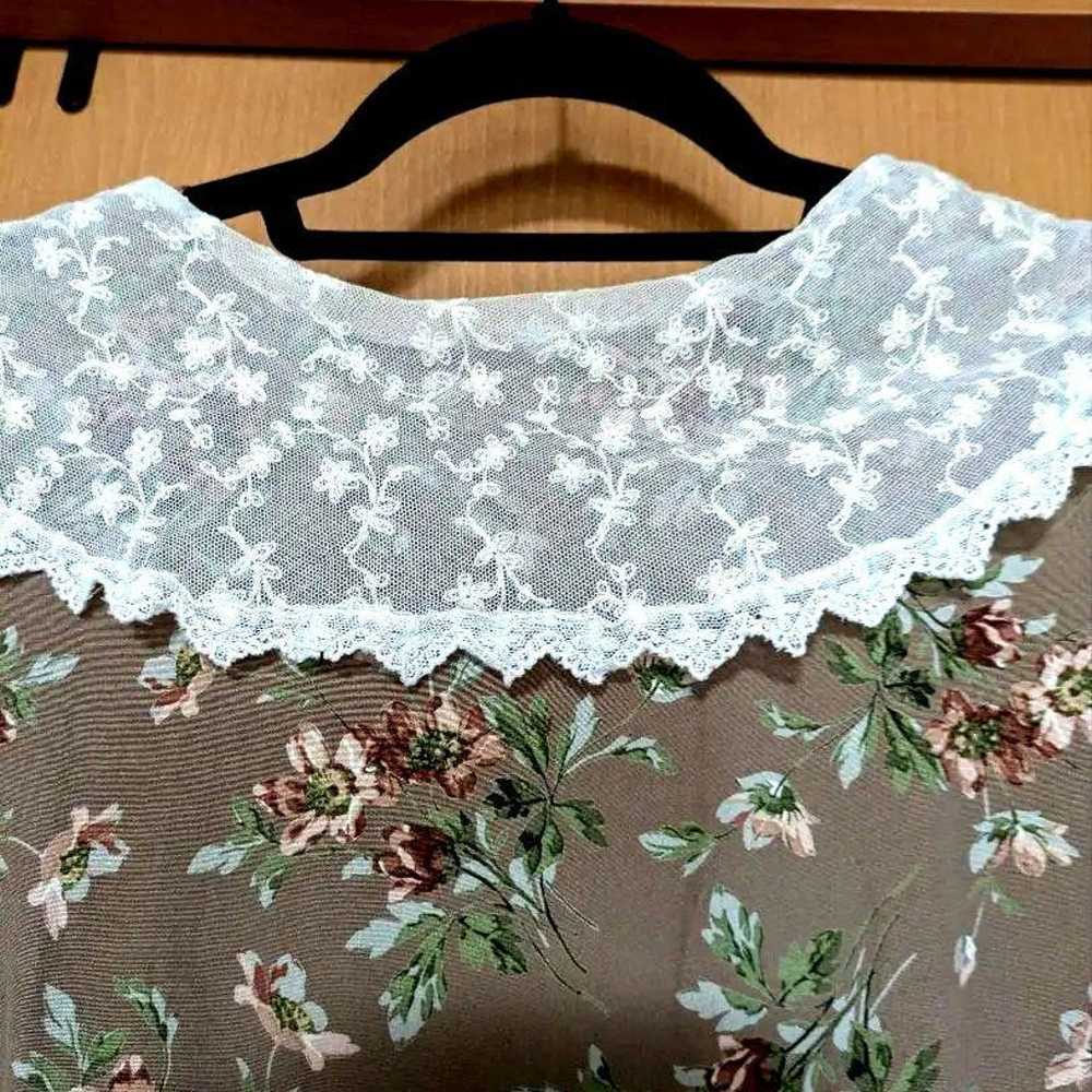 Rare Laura Ashley sailor lace collar dress retro … - image 3