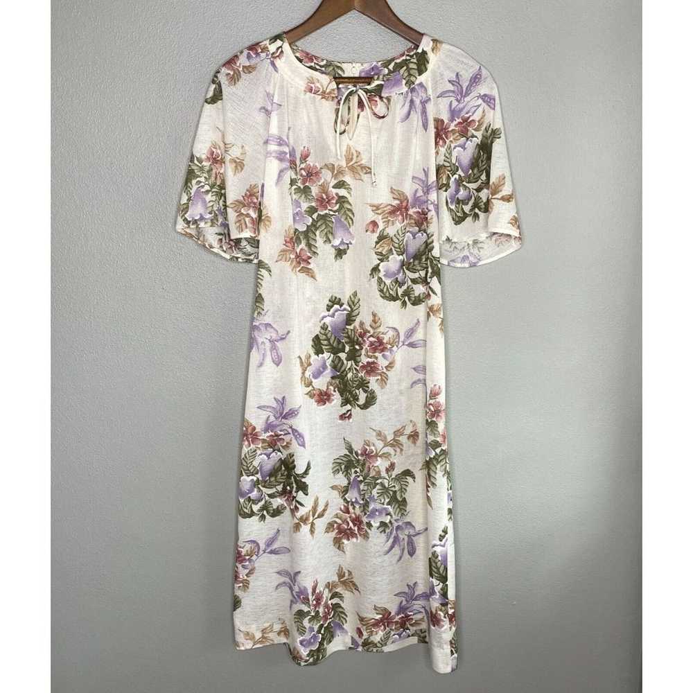 VTG Mynette Women's 14 Dress Sheer Tropical Flora… - image 4