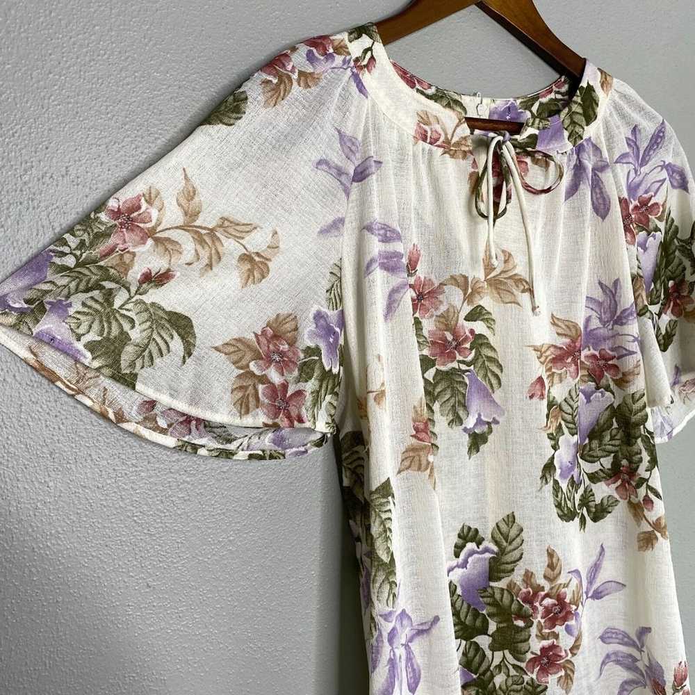 VTG Mynette Women's 14 Dress Sheer Tropical Flora… - image 5