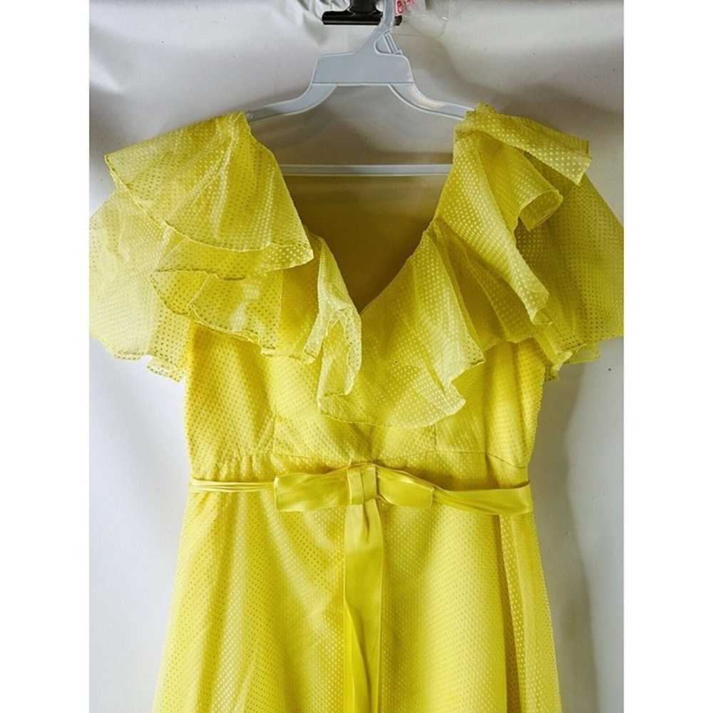 Vintage 70s Womens 12 Yellow Frilly Ruffled Tiere… - image 4