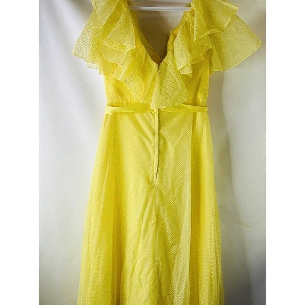 Vintage 70s Womens 12 Yellow Frilly Ruffled Tiere… - image 7