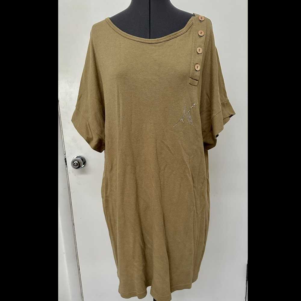 VINTAGE 1980s KRIZIA MAGLIA TAN BROWN TSHIRT JERS… - image 1