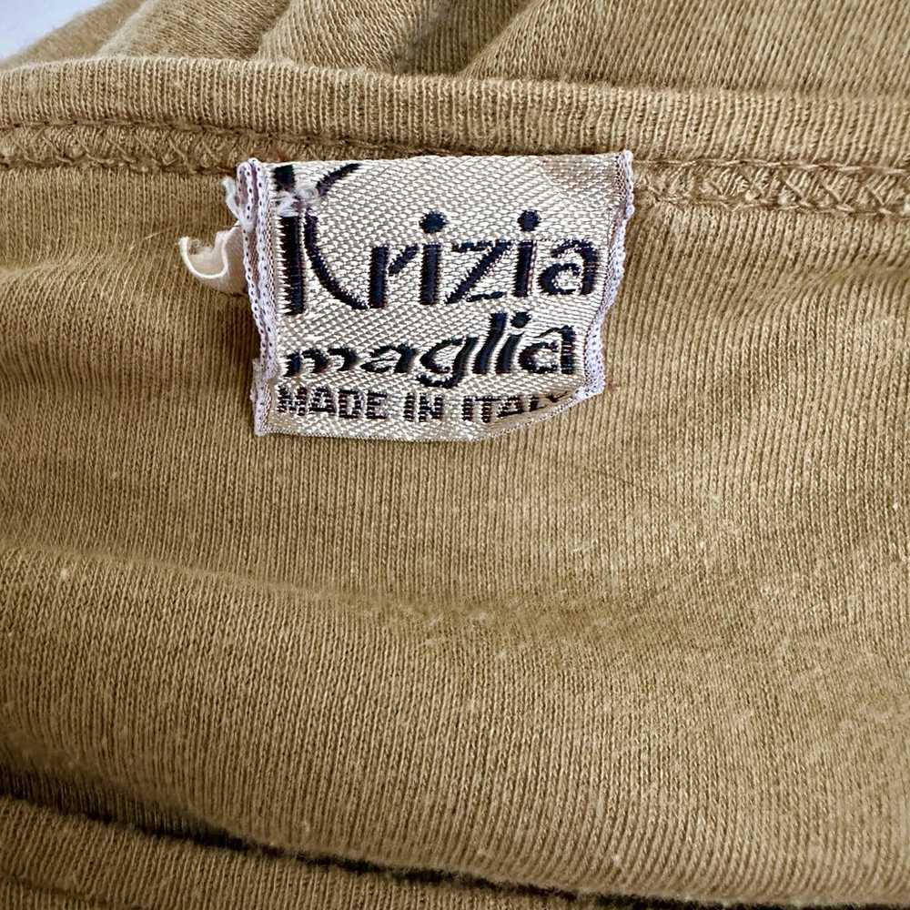 VINTAGE 1980s KRIZIA MAGLIA TAN BROWN TSHIRT JERS… - image 6