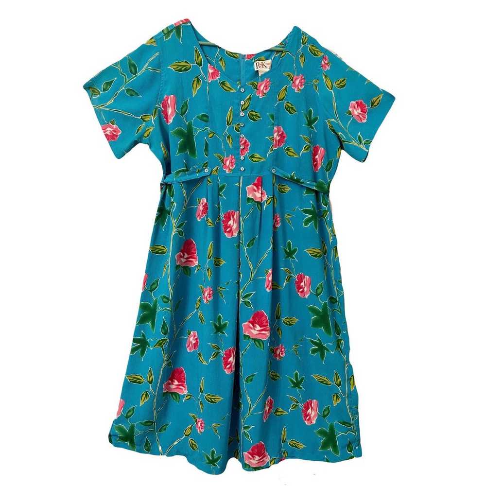 Vintage Floral Midi Dress - 3XL - image 1