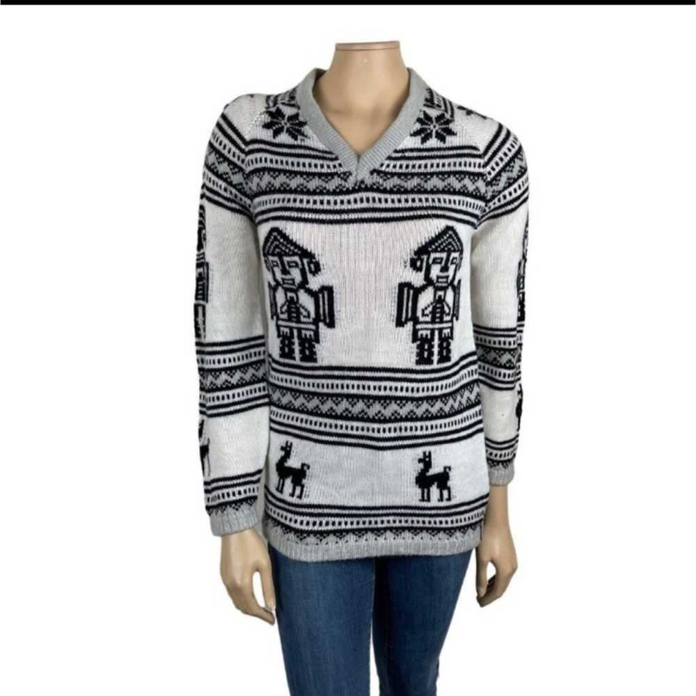 Vintage Handmade Peruvian Llama Sweater NWOT - image 1