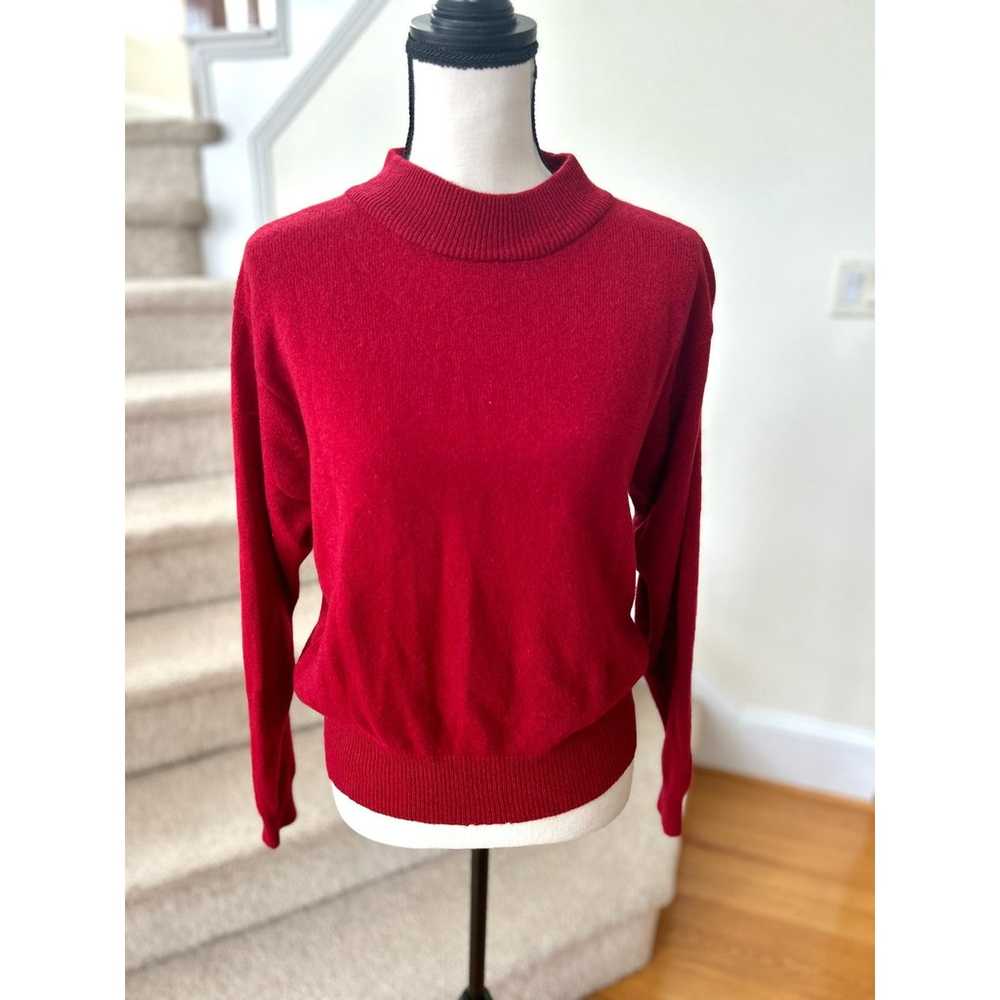 Vintage Glenover Red Mockneck Cashmere Long Sleev… - image 1