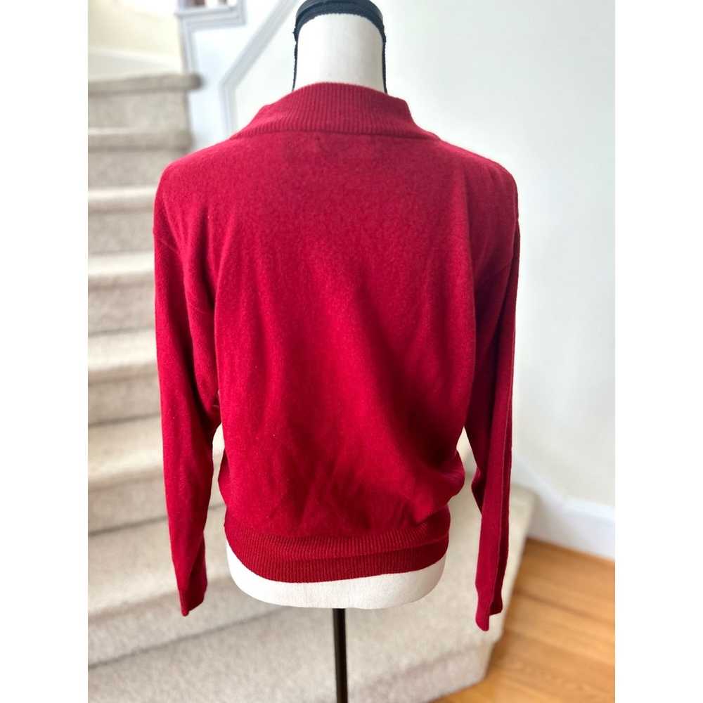 Vintage Glenover Red Mockneck Cashmere Long Sleev… - image 3