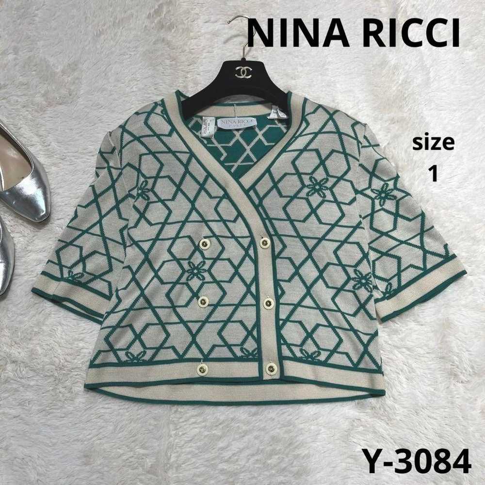 NINA RICCI Cardigan Vintage with Shoulder Pads Pa… - image 1