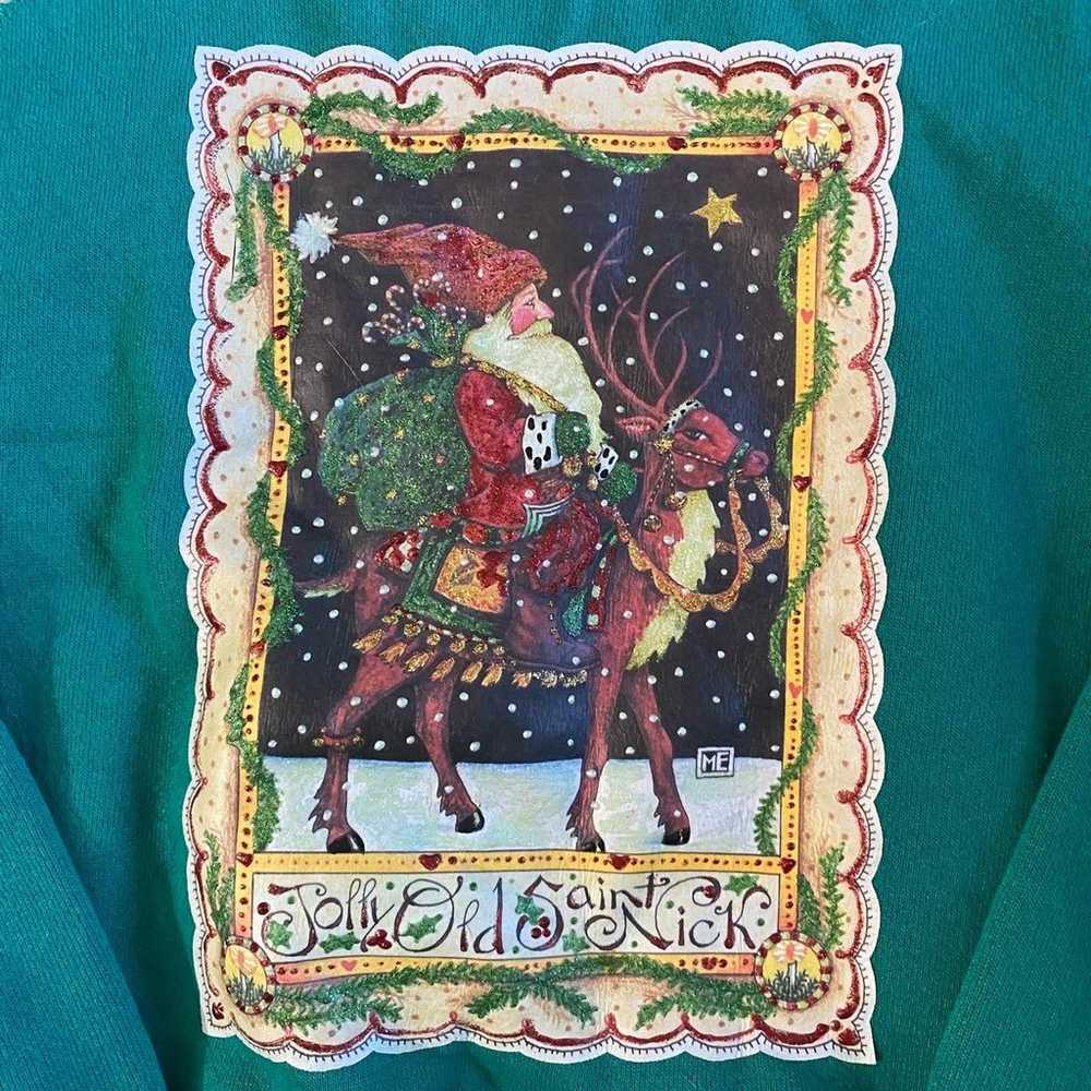 Vintage Christmas Santa crewneck sweatshirt - image 2