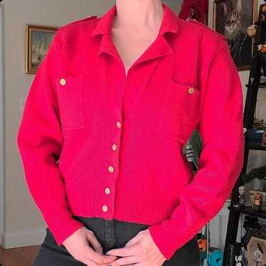 Vintage 1990's acrylic sweater cardigan - Karen Sc