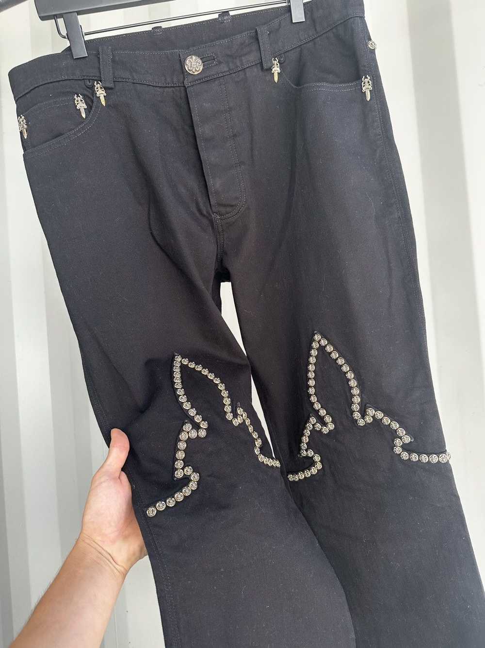 Chrome Hearts Studded Fleur Knee Denim RARE!! - image 1