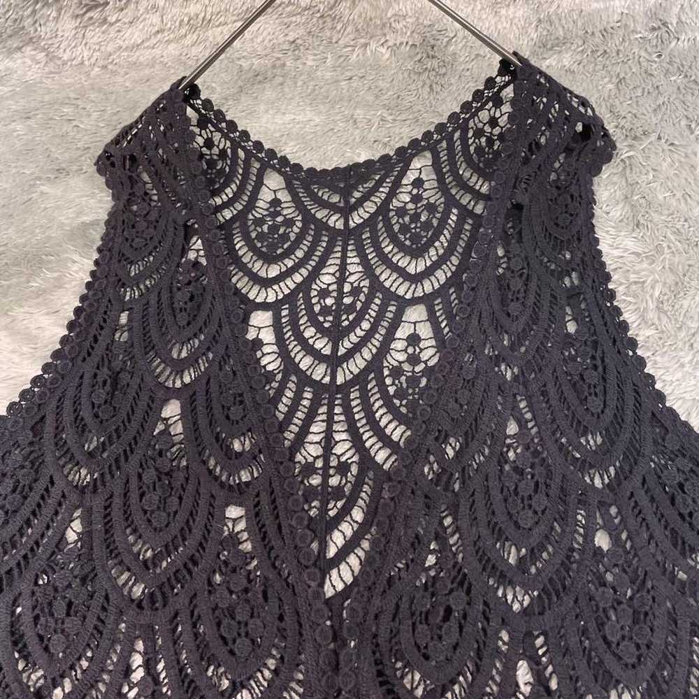 Polpoa Polpoa (M-L) Vest Black Lace Openwork Knit… - image 4