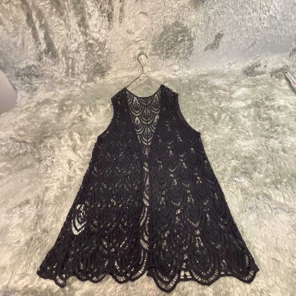 Polpoa Polpoa (M-L) Vest Black Lace Openwork Knit… - image 8