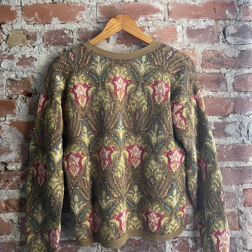 Peruvian Connection Tulip Floral Sweater Pullover - image 6