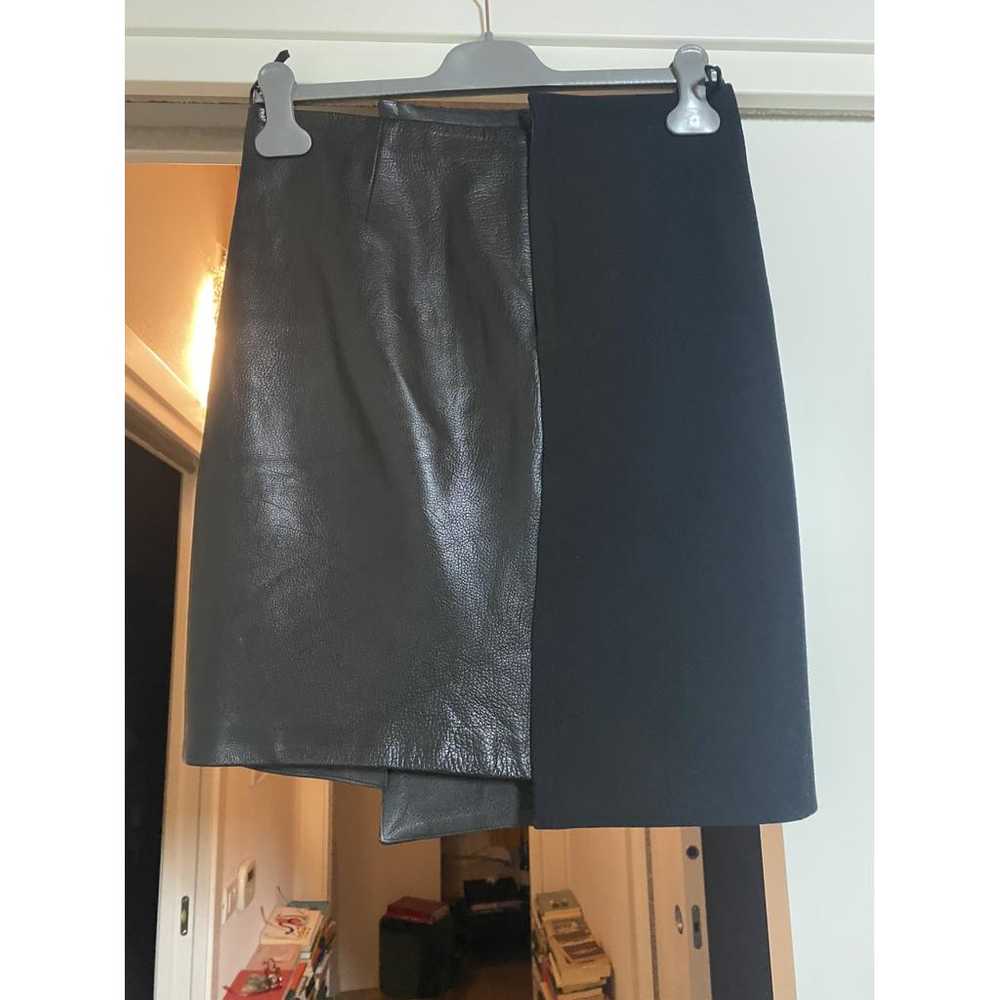 Celine Leather mini skirt - image 2