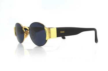 Fendi Fendi Gold Silver Logo Black Sunglasses - image 1