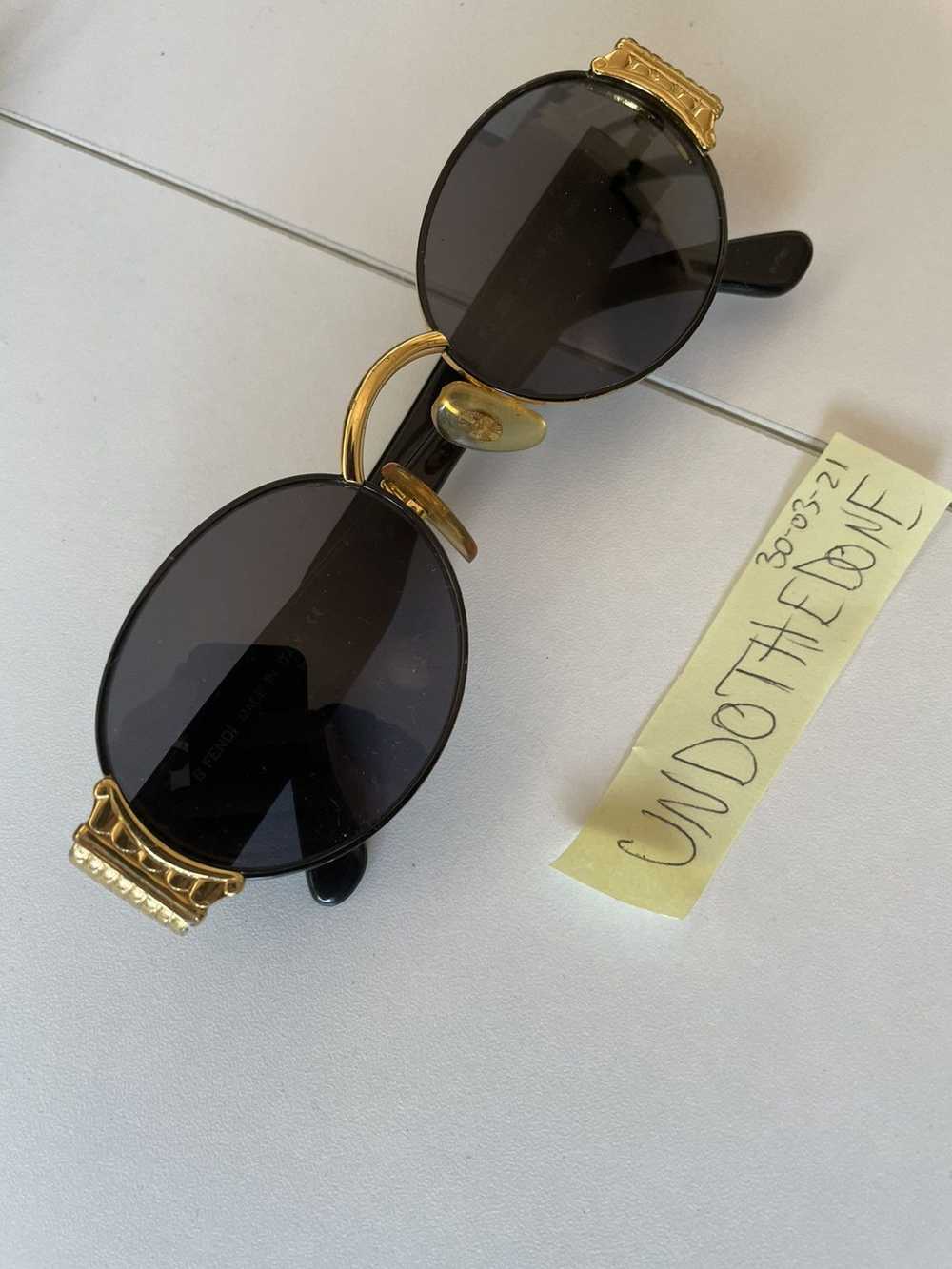 Fendi Fendi Gold Silver Logo Black Sunglasses - image 5