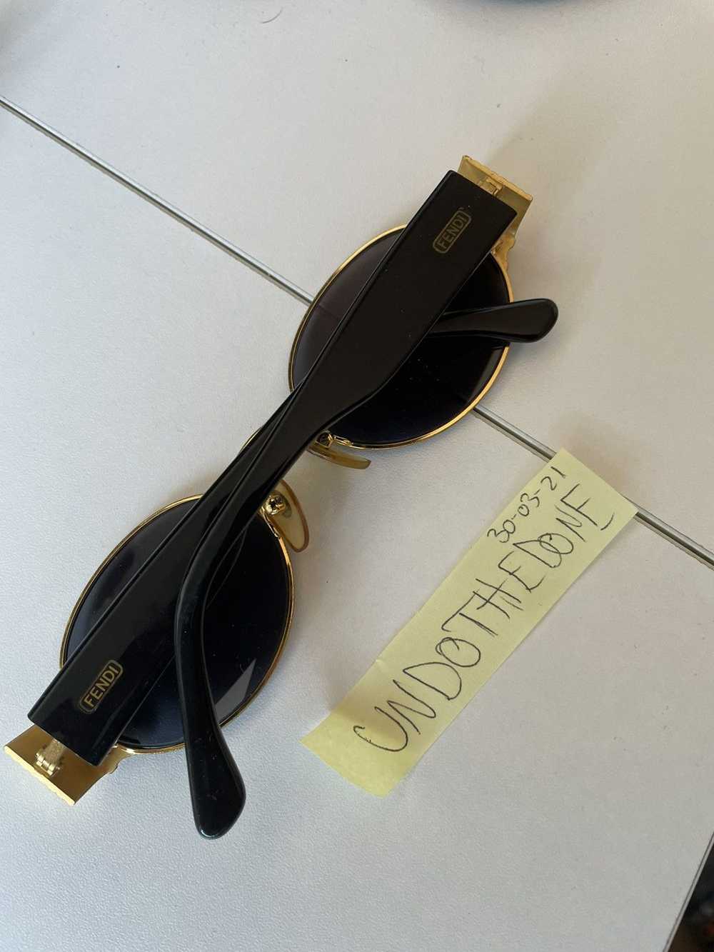 Fendi Fendi Gold Silver Logo Black Sunglasses - image 6