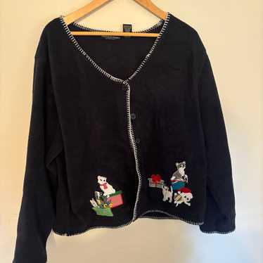 Vintage 90s Grannycore Cat Christmas Sweater - image 1