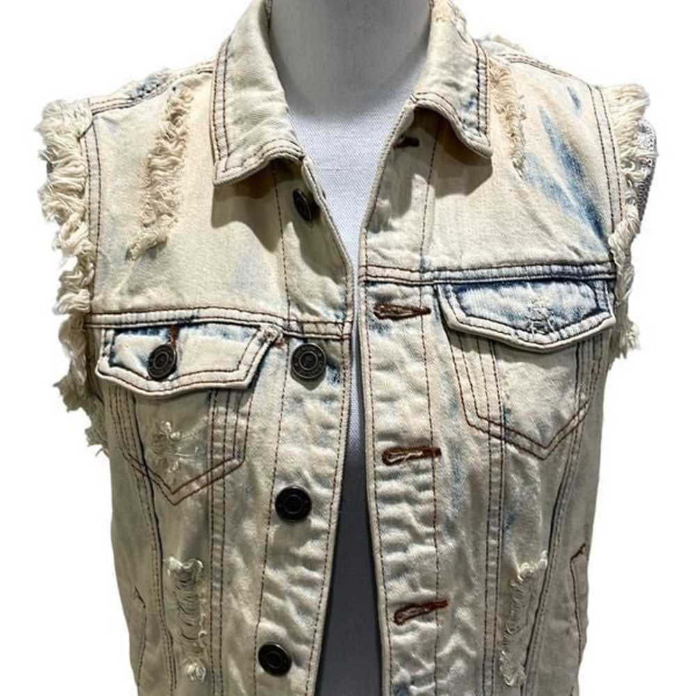 JW SIGNATURE distressed denim jean jacket - S - image 2