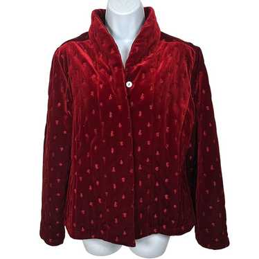 Vintage Coldwater Creek Velvet Jacket Button Up Re