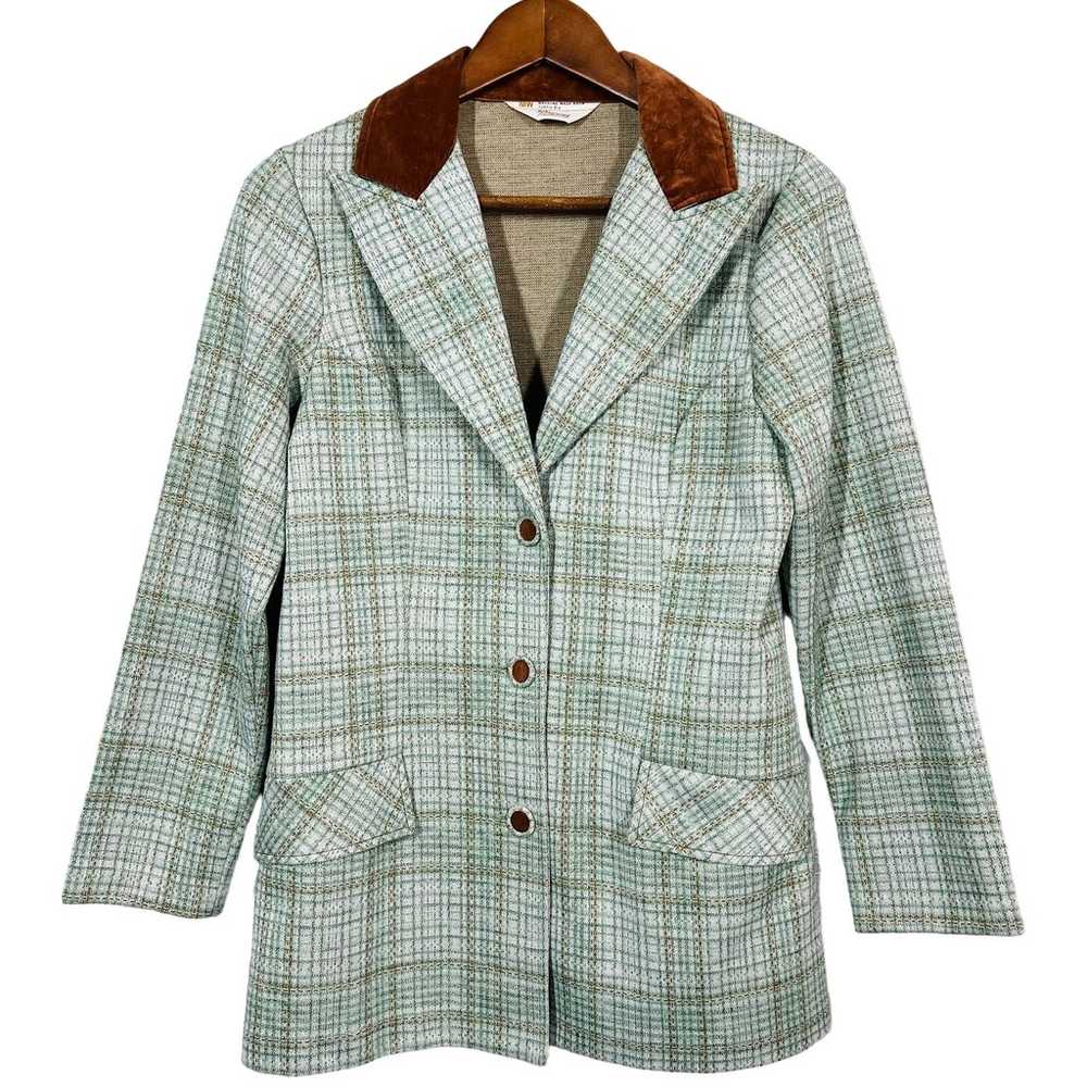 Vintage 70s 80s JC Penneys Fashion Plaid Blazer J… - image 1