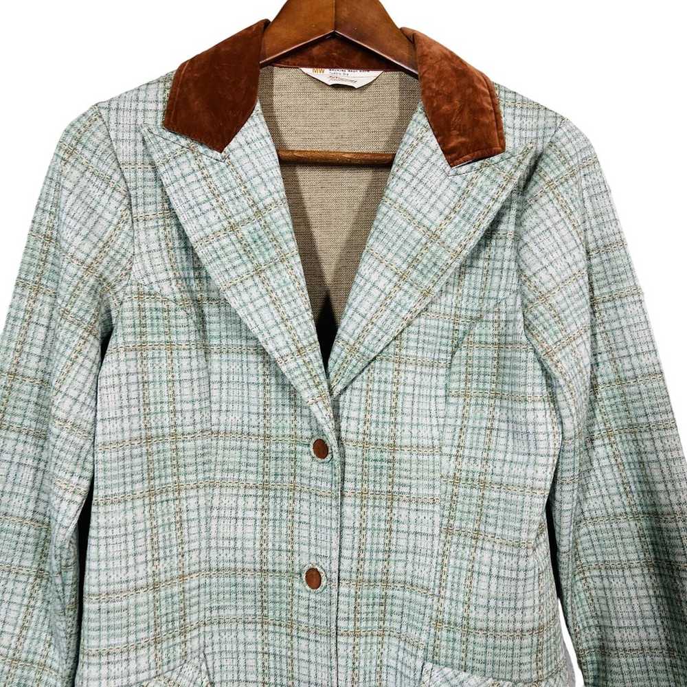 Vintage 70s 80s JC Penneys Fashion Plaid Blazer J… - image 2