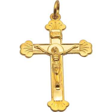 24k Yellow Gold Crucifix Pendant - image 1