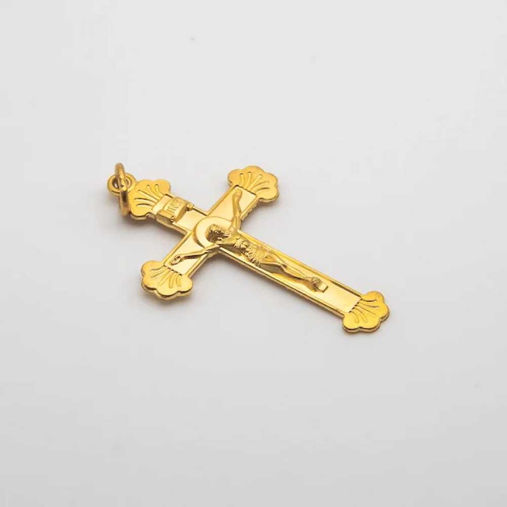 24k Yellow Gold Crucifix Pendant - image 4