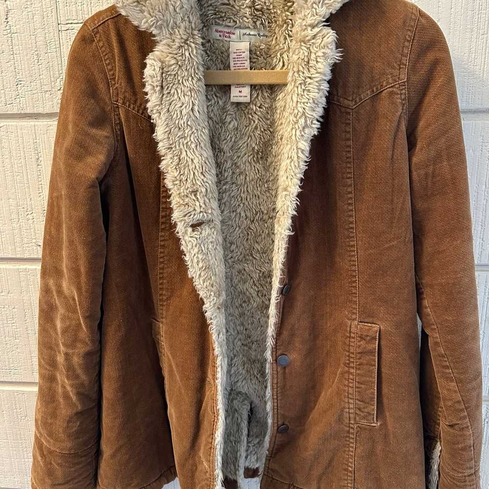 Abercrombie and Fitch vintage brown corduroy faux… - image 1