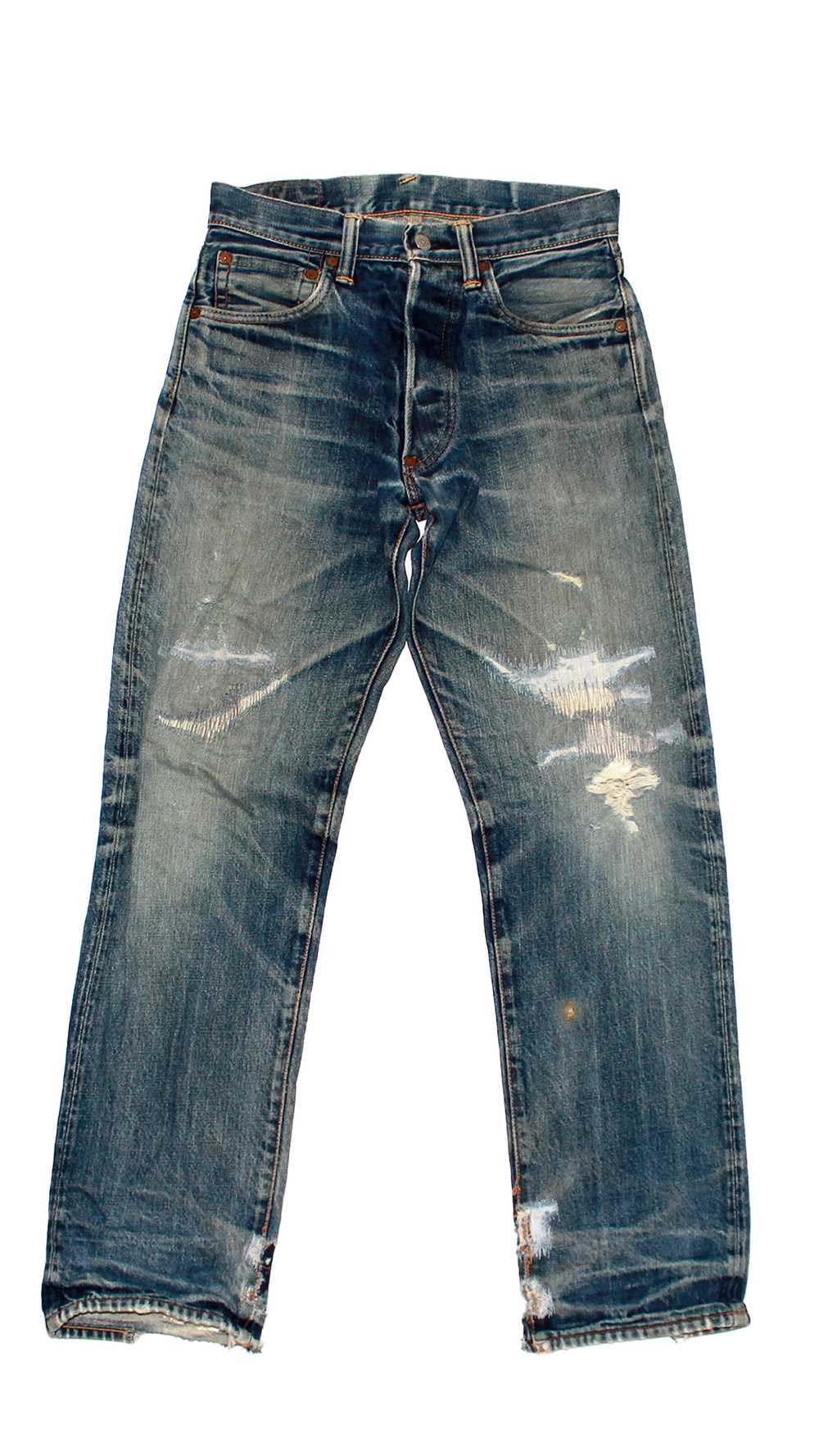 Evisu Distressed Washed Denim - image 1