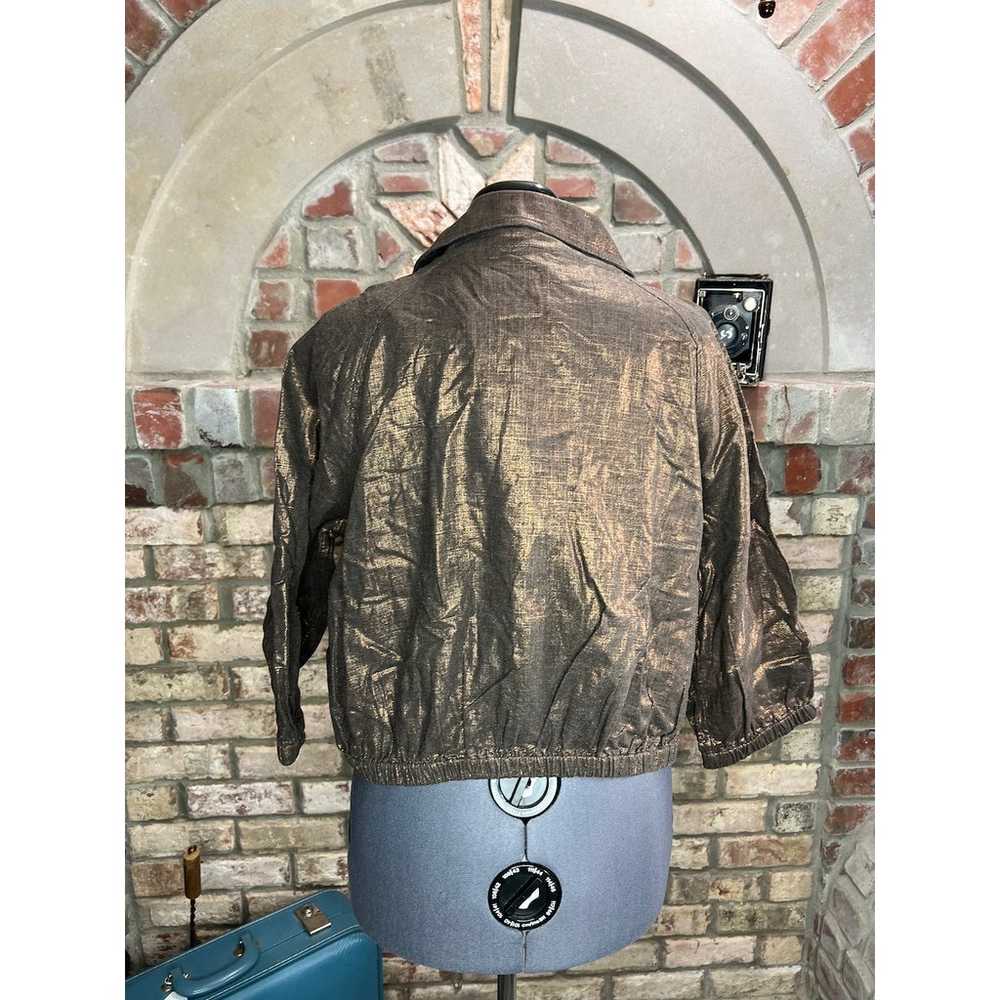 Nygard Jacket bronze metallic Linen Rayon - image 6