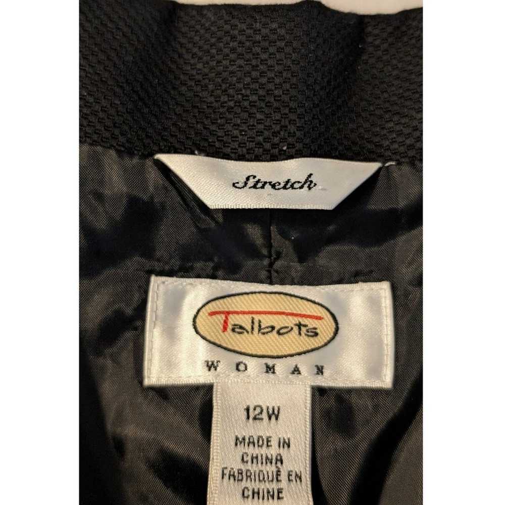 Talbots Black Fully Lined Full Zip Pique Cotton S… - image 3