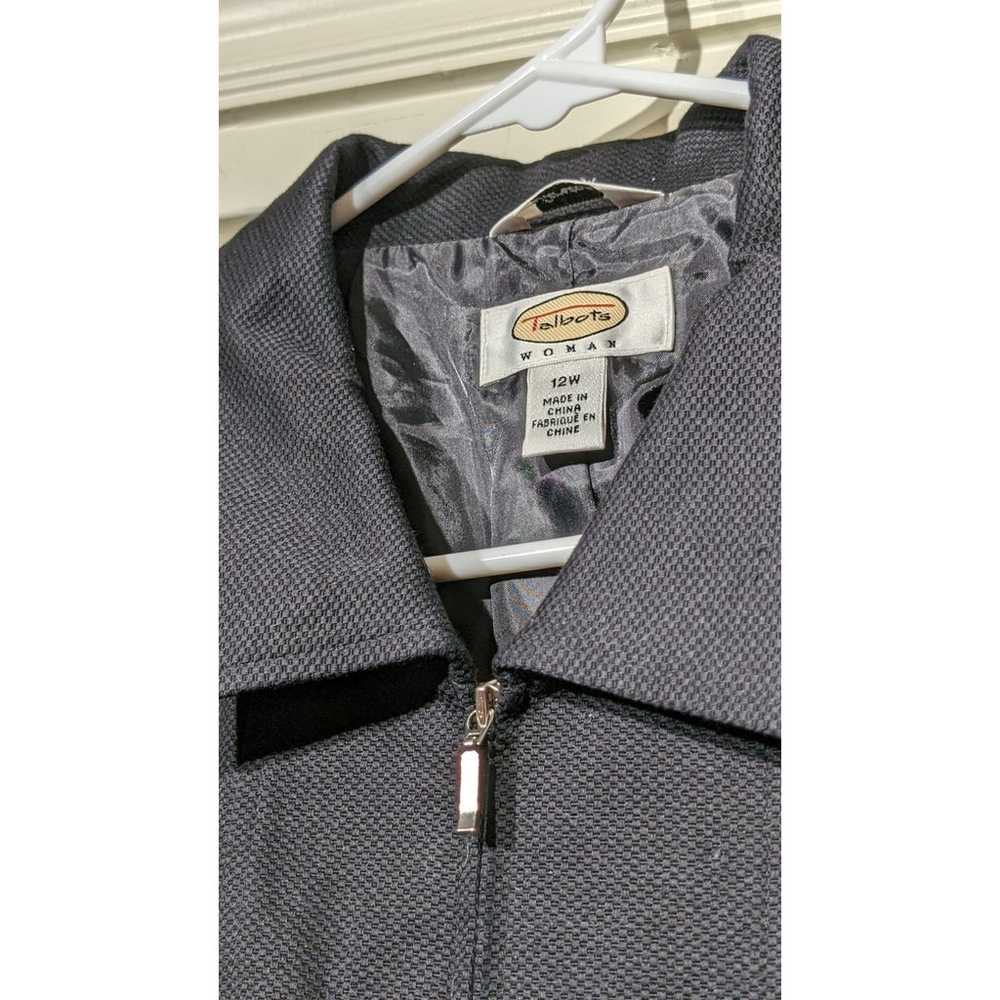 Talbots Black Fully Lined Full Zip Pique Cotton S… - image 4