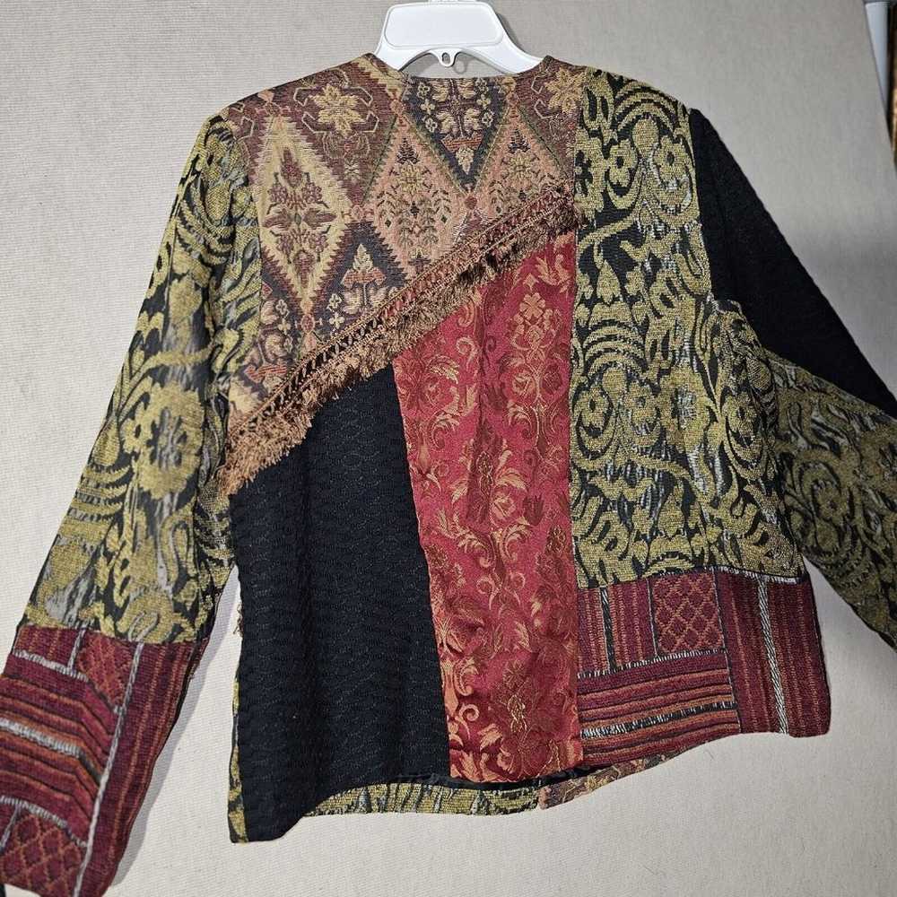 Alex Kim Patchwork Tapestry Blazer Jacket With Fr… - image 12