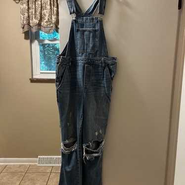 NWOT Lucky Brand distressed Boyfriend Overalls