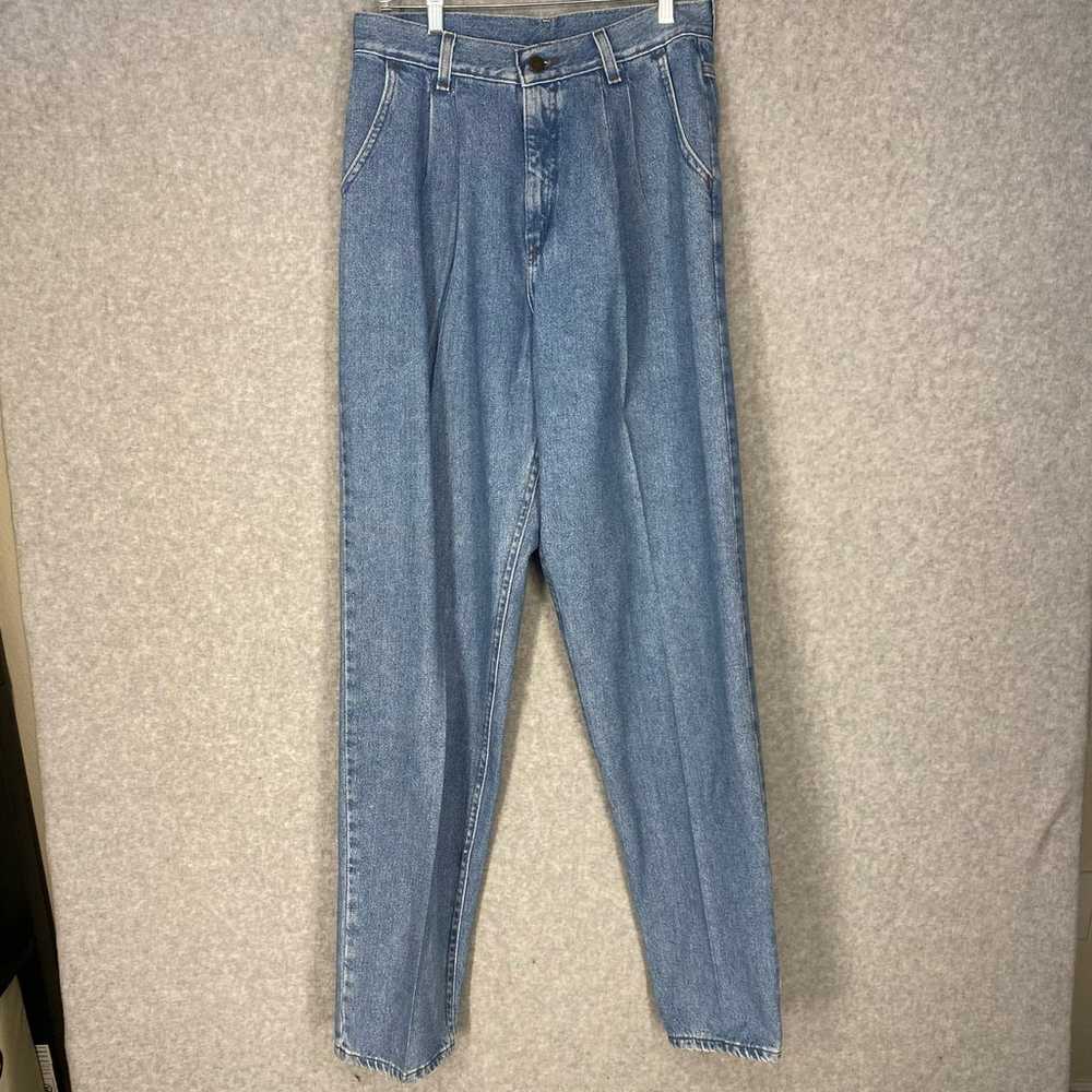 Vintage Lee Jeans Womens Sz 10 Long Pleated High … - image 2