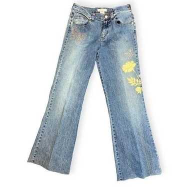 Y2k butterfly embellished flared jeans - image 1