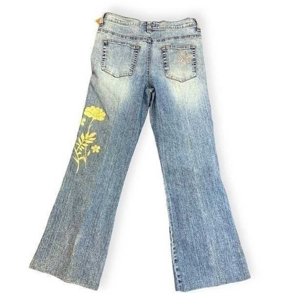 Y2k butterfly embellished flared jeans - image 4