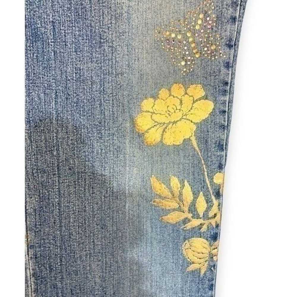 Y2k butterfly embellished flared jeans - image 5