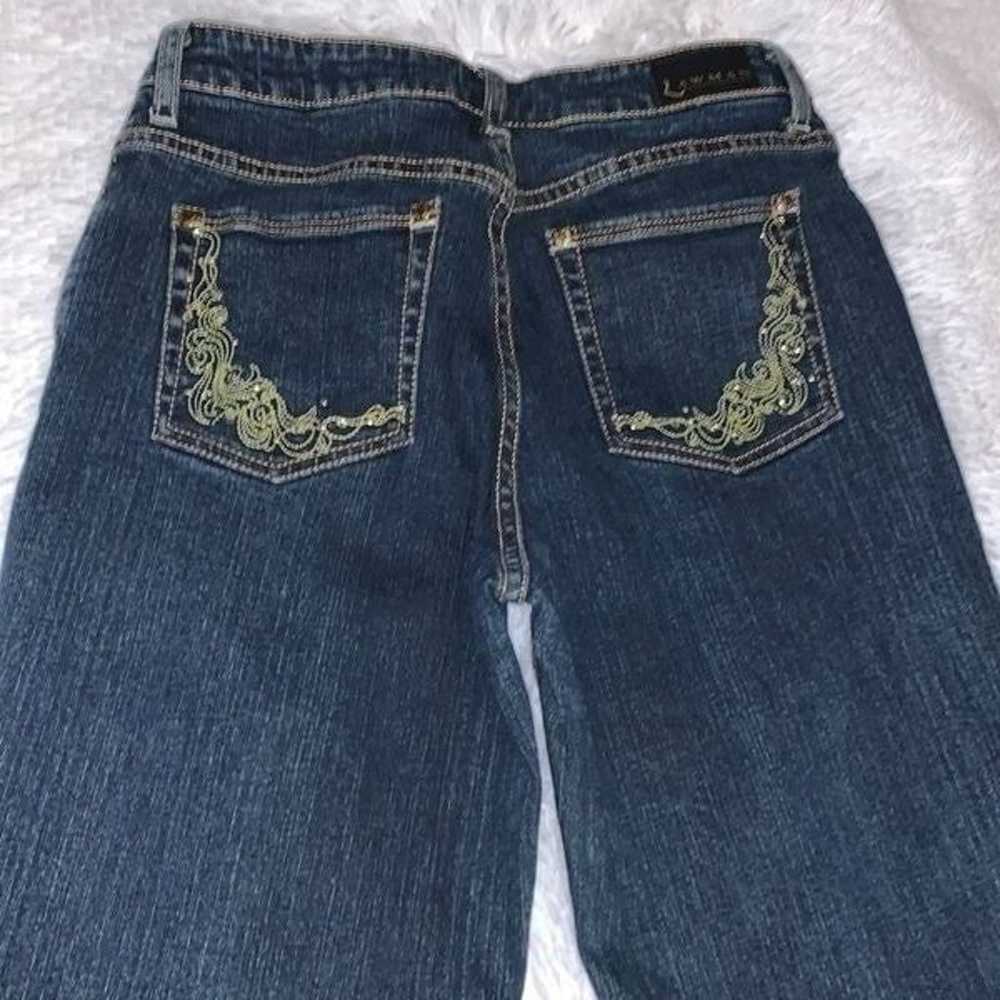 Vintage Lawman Gold Embroidered Western Jeans Siz… - image 2