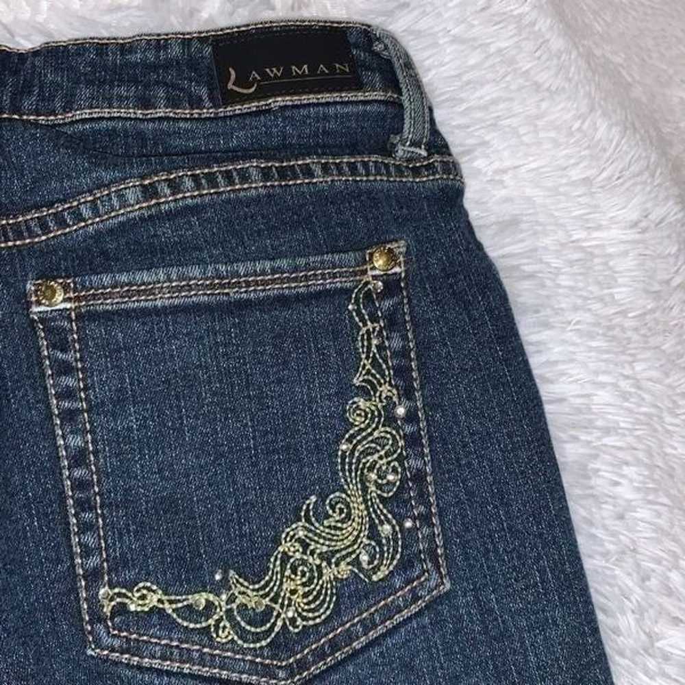 Vintage Lawman Gold Embroidered Western Jeans Siz… - image 4