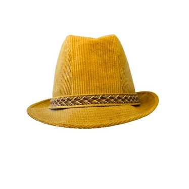 Vintage Stetson Corduroy Fedora Hat Tan - image 1