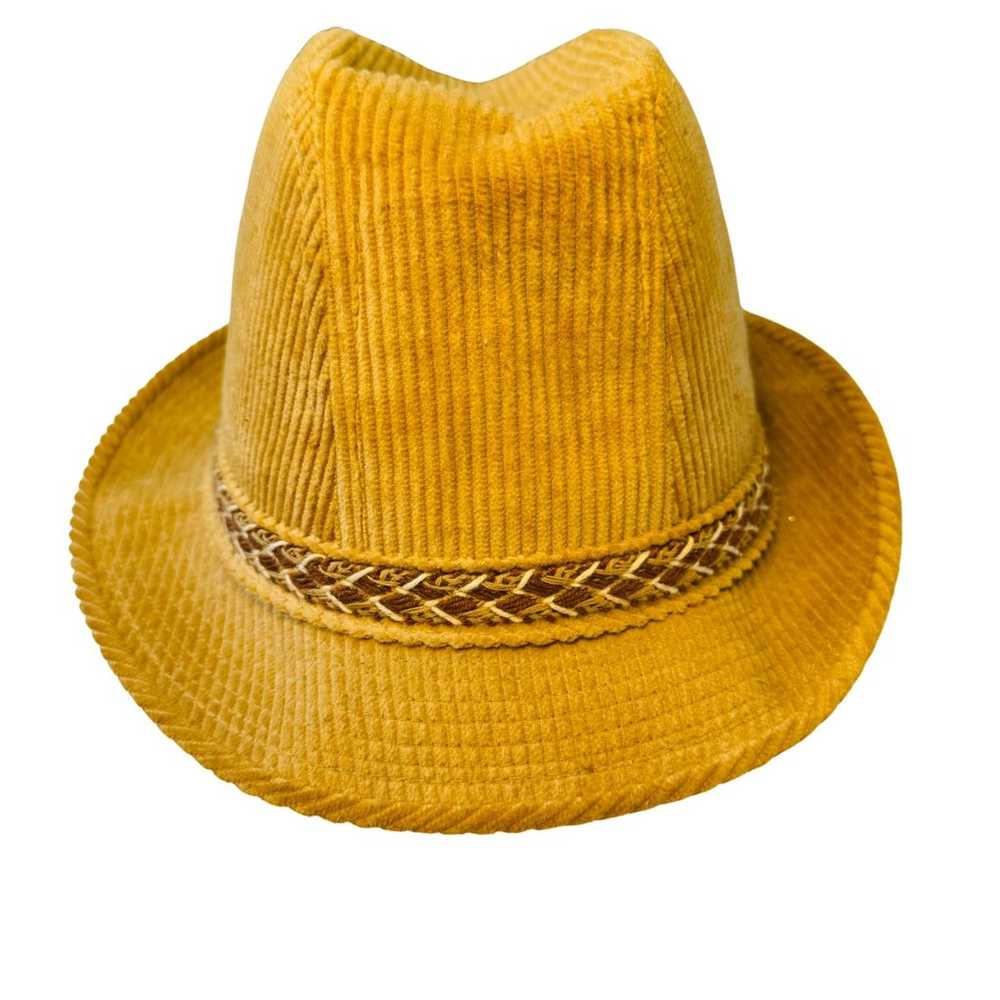 Vintage Stetson Corduroy Fedora Hat Tan - image 2