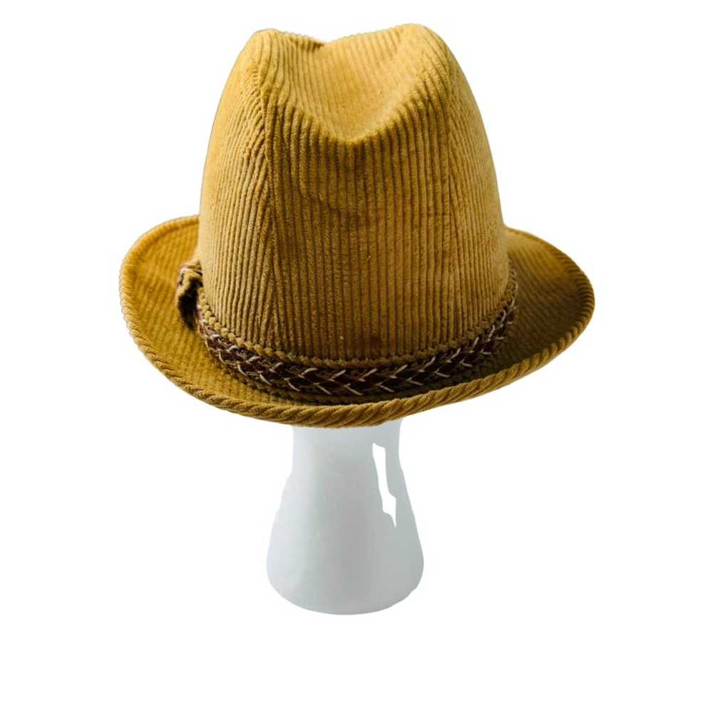 Vintage Stetson Corduroy Fedora Hat Tan - image 3