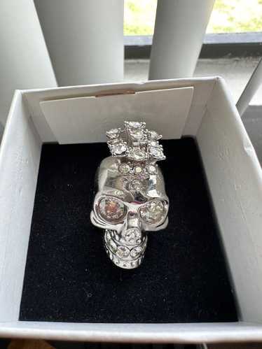 Alexander McQueen Crystal Skull Mohawk Ring